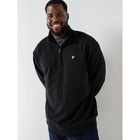 Lyle & Scott Big And Tall Loopback Quarter Zip Sweatshirt - Black