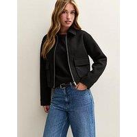 New Look Zip Front Harrington Jacket - Black