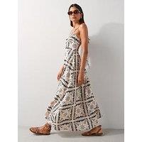 The Very Collection Tile Print Strappy Maxi Dress - Multi