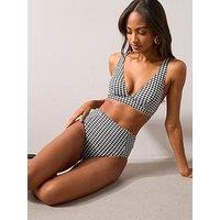 The Very Collection Shape Enhancing Gingham Bikini Briefs - Black