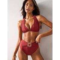 The Very Collection Gold Sun Trim Bikini Briefs - Red