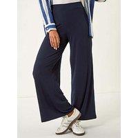 Roman Wide Leg Stretch Trousers - Blue
