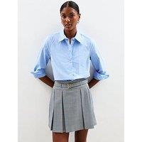 New Look Striped Slim Fit Poplin Shirt - Blue