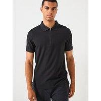 Lyle & Scott Ottoman Half Zip Polo Shirt - Black