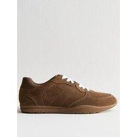 New Look Tan Suede Lace Up Trainers