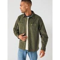 Lyle & Scott Needle Cord Waffle Textured Shirt - Dark Green