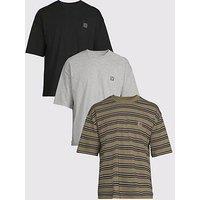 Lyle & Scott Striped 3 Pack Relaxed T-Shirt- Multi