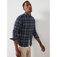 Les Deux Kash Textured Check Overshirt - Navy