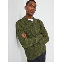 Les Deux Billy Mouline Knitted Polo Shirt - Dark Green