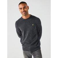 Lyle & Scott Lambswool Blend Crew Neck Jumper - Grey