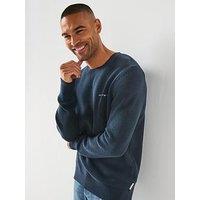 Lyle & Scott Script Knitted Crew Neck- Navy