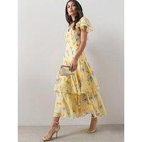 The Very Collection Floral Ruffle Tiered Midi Dress - Print