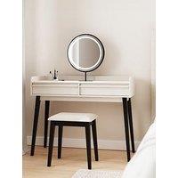 Gfw Phoebe Dressing Table With Led Mirror & Stool