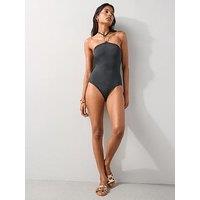 The Very Collection Shape Enhancing Tie Neck Disc Shape Swimsuit - Black