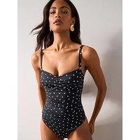 The Very Collection Sculpting Polka Dot Swimsuit