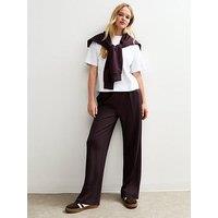 New Look Premium Elasticated Waist Wide Leg Joggers - Red