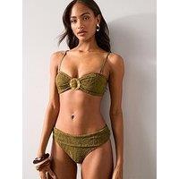 The Very Collection Textured Fold Over Bikini Brief - Green