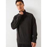 Lyle & Scott Panelled Hybrid Quarter Zip Top - Black