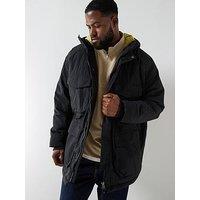 Lyle & Scott Big And Tall Tactical Wadded Parka- Black