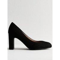 New Look Wide Fit Faux Suede Court Shoes - Black