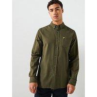 Lyle & Scott Plain Flannel Shirt - Dark Green