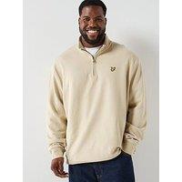 Lyle & Scott Big And Tall Loopback Quarter Zip Jumper - Grey