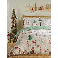 Duvet Day Elfie Christmas Duvet Set Cream/Mint