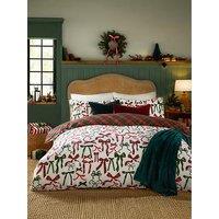 Furn Nathalie Bows King Size Duvet Set Berry/Pine