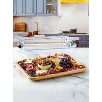 Faberware Build-A-Board Bamboo Grazing Board, Portable Snack Box With Rectangle Chopping Board, Clear Bpa-Free Lid And Black Locking Handles, Transparent And Reusable Serving Board, 28 X 35.5Cm