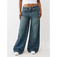 True Religion Embroidery Jessie Super Baggy Jeans - Dark Wash