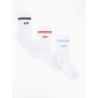 Gym King Womens Tipping Crew Socks (3 Pack) - White