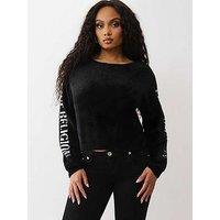 True Religion Fuzzy Reversible Twist Back Sweater - Black
