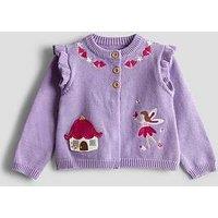 Jojo Maman Bebe Toddler Girls Tulip & Fairy Pet In Pocket Cardigan - Purple