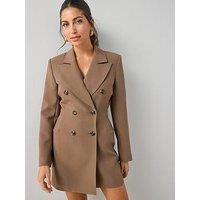 The Very Collection Sculpted Blazer Dress - Brown