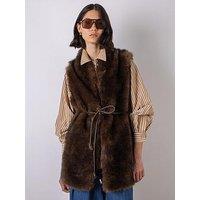 Vi.Ve.Re Juliette Belted Fur Gilet - Ash Brown