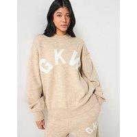 Gym King Womens Restore Knit Crew Neck Jumper- Beige
