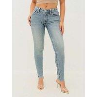 True Religion Jennie Mid Rise Curvy Skinny Fit Jeans - Light Wash