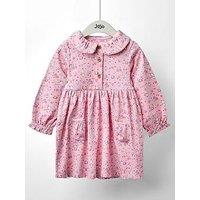 Jojo Maman Bebe Toddler Girls Mouse Tea Party Button Front Frill Collar Dress - Pink