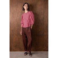 Vi.Ve.Re Ada Striped Organza Top - Pink/Brown