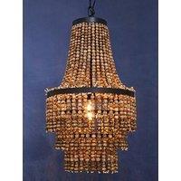 Interiors By Premier Lapiz Wood Chandelier