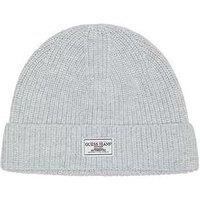Guess Jeans Patch Logo Knitted Beanie - Grey