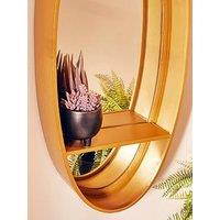 Interiors By Premier Avento Gold Oval Wall Mirror