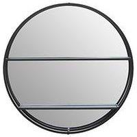 Interiors By Premier Avento Black Shelved Wall Mirror