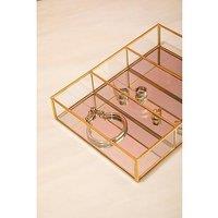Interiors By Premier Beauty 3 Compartments Clear Glass Makeup Organiser