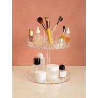 Interiors By Premier Beauty Two Tier Revolving Black Cosmetic Organiser