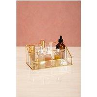 Interiors By Premier Beauty Glass Makeup Organiser With 3 Compartments