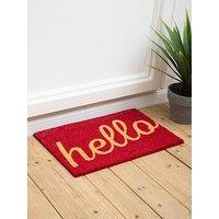 Interiors By Premier Red Hello Coir Doormat
