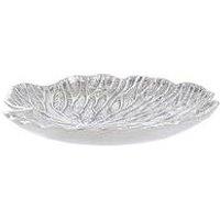 Interiors By Premier Salma Small Silver Finish Lotus Leaf Plate.