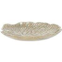 Interiors By Premier Salma Small Gold Finish Lotus Leaf Plate.