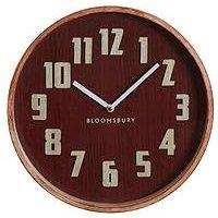 Interiors By Premier Vitus Red Grain Large Wall Clock